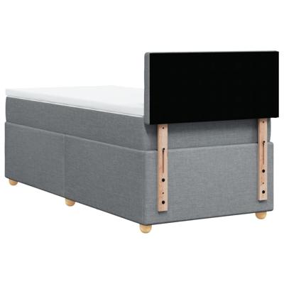 Boxspring met matras stof lichtgrijs 140x200 cm - thumbnail