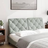 Hoofdbordkussen 120 cm fluweel lichtgrijs - thumbnail