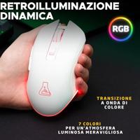 Draadloze gamingmuis - THE G-LAB - KULT HELIUM - RGB - 6400 DPI - 6 knoppen - Wit - thumbnail