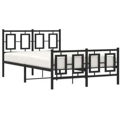 Bedframe met hoofd- en voeteneinde metaal zwart 120x190 cm