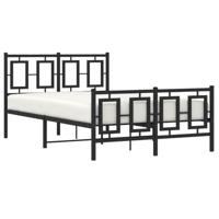 Bedframe met hoofd- en voeteneinde metaal zwart 120x190 cm - thumbnail