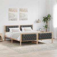 Bedframe Donkergrijs 160 x 200 cm Massief grenenhout - thumbnail