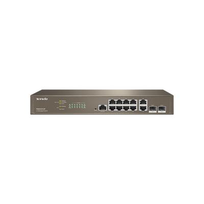 Tenda TEG5312F Gigabit Managed L3 Ethernet-switch, 10 Gigabit Base-T Ethernet-poorten met 2 Gigabit Base-X SFP, QoS, multi-aanvalbeveiliging, desktop en rackmontage, stalen constructie
