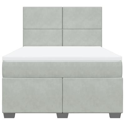 Boxspring met matras fluweel lichtgrijs 140x190 cm