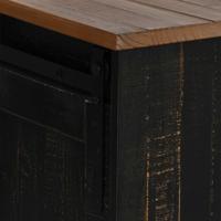 Tv-meubel HALDEN 2 schuifdeuren 150x40x60 cm massief hout zwart - thumbnail