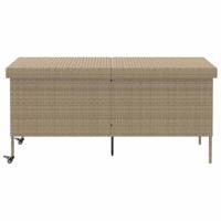 Tuinbox met wielen 160x55x75 cm poly rattan beige - thumbnail