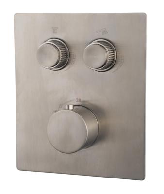 Afbouwdeel Inbouwthermostaat Wiesbaden Caral Klik Pro 2-weg Geborsteld Staal Afbouwdeel Inbouwthermostaat Wiesbaden Caral Klik Pro 2-weg Geborsteld Staal