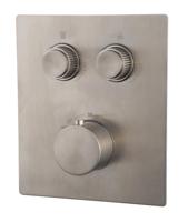 Afbouwdeel Inbouwthermostaat Wiesbaden Caral Klik Pro 2-weg Geborsteld Staal - thumbnail