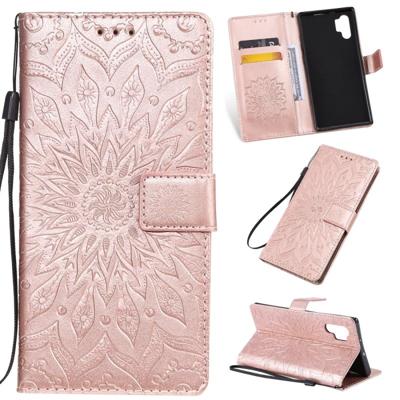 Gedrukt afdrukken zonnebloem patroon horizontale Flip PU lederen case voor Galaxy Note 10 +/Note 10 Pro met houder & kaartsleuven & portemonnee & Lan Gedrukt afdrukken zonnebloem patroon horizontale Flip PU lederen case voor Galaxy Note 10 +/Note 10 Pro met houder & kaartsleuven & portemonnee & Lan
