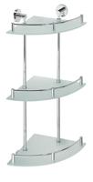 Drievoudige Glazen Hoekplank Sapho X-Round 25x67x25 cm Chroom Sapho - thumbnail