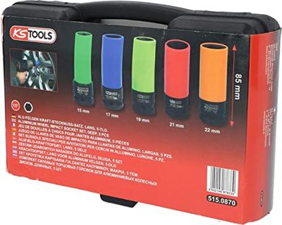 KS Tools 515.0870 1/2 aluminium velgen krachtsteekdop set robuust, 5-delig KS Tools 515.0870 1/2 aluminium velgen krachtsteekdop set robuust, 5-delig