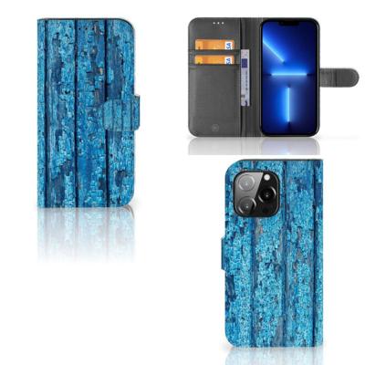 iPhone 13 Pro | Book Style Case | Wood Blue