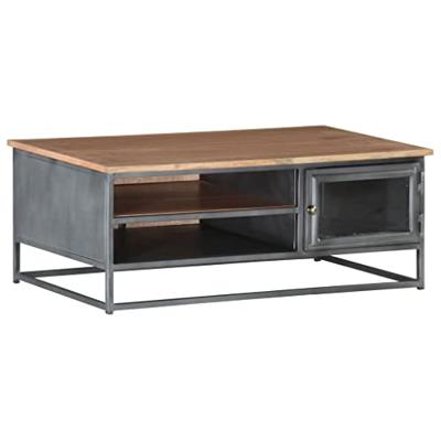 Salontafel 90x50x35 cm massief acaciahout grijs