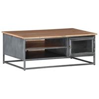 Salontafel 90x50x35 cm massief acaciahout grijs - thumbnail