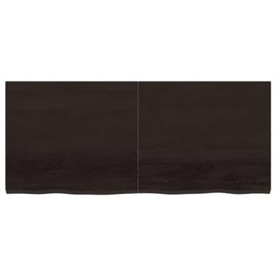 VidaXL Wastafelblad 140x60x(2-4) cm behandeld massief hout donkerbruin