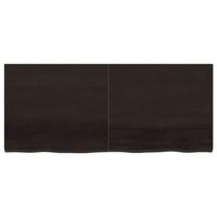 VidaXL Wastafelblad 140x60x(2-4) cm behandeld massief hout donkerbruin - thumbnail