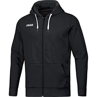 JAKO 6865K Jas Met Kap Base Kids - Zwart - 152