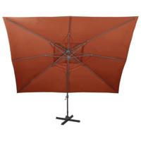 Zweefparasol met dubbel dak 400x300 cm terracottakleurig - thumbnail