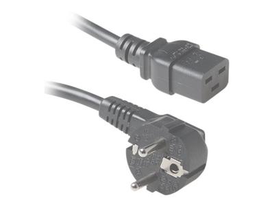 ACT AK5185 230V Stroomkabel Schuko CEE7/7 Male (Haaks)/C19 Zwart - 1,8 meter