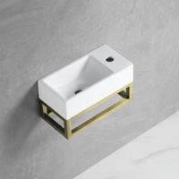 Best Design Fonteinset R-Line Nancy L&R Met Frame en Kraangat Mat Goud - thumbnail