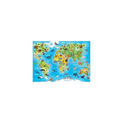 Puzzel van 150 stukjes Wereldkaart dieren EDUCA blauw Puzzel van 150 stukjes Wereldkaart dieren EDUCA blauw