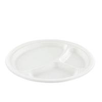 Bord IEZZY 260mm 3 vaks suikerriet PFAS-vrij wit 50 stuks - thumbnail