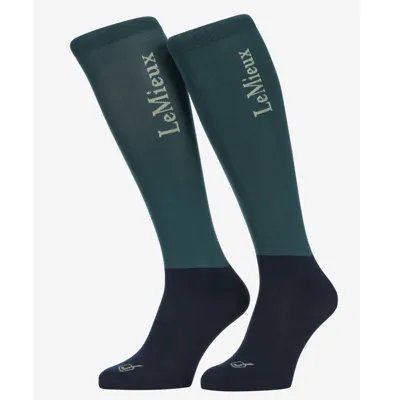LeMieux Competition socks 2pack SS26 groen maat:l LeMieux Competition socks 2pack SS26 groen maat:l