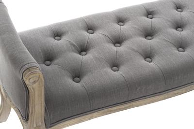 Kruk DKD Home Decor Natuurlijk Donker grijs Rubberwood Canvas 109 x 44,5 x 60 cm