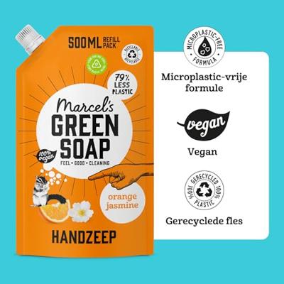 Marcel&apos;s Green Soap Handzeep sinaasappel & jasmijn 500ml navulzak - thumbnail