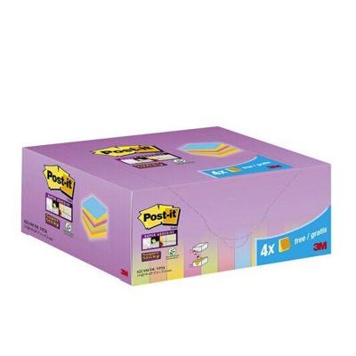3M 622 SSCOL VP24 zelfklevend notitiepapier Vierkant Blauw, Groen, Oranje, Roze, Geel 90 vel Zelfplakkend