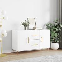 Dressoir 100x36x60 cm bewerkt hout wit - thumbnail