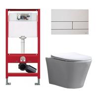 Tece Toiletset - Inbouw WC Hangtoilet wandcloset - Saturna Flatline Tece Square Mat Wit - thumbnail