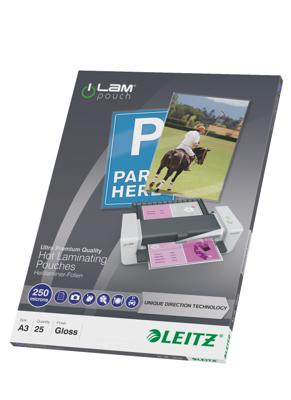 Leitz UDT lamineerhoes ft A3, 500 micron (2 x 250 micron), pak van 25 stuks Leitz UDT lamineerhoes ft A3, 500 micron (2 x 250 micron), pak van 25 stuks