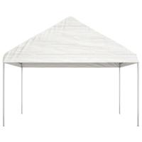 Prieel met dak 15,61x4,08x3,22 m polyetheen wit - thumbnail