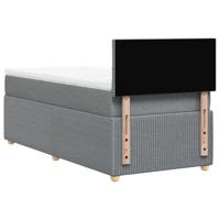 Boxspring met matras stof lichtgrijs 90x190 cm - thumbnail