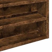 Vitrinekast 100x8,5x50 cm bewerkt hout gerookt eikenkleurig - thumbnail