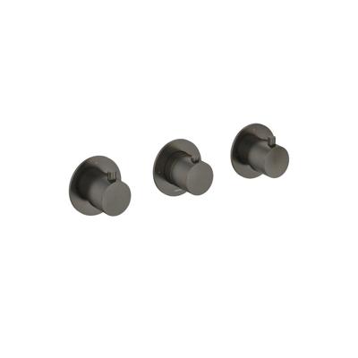 Hotbath Cobber - Afbouwdeel voor Inbouw Douchethermostaat - 2 Stopkranen - Gepolijst Zwart Pvd - V01