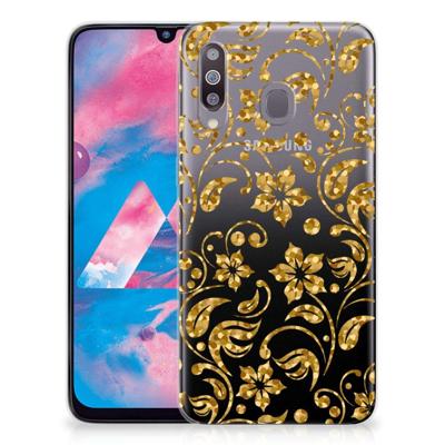 Samsung Galaxy M30 | TPU Case | Gouden Bloemen