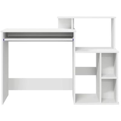Bureau met Opbergruimte Wit 120,5 x 44 x 88,5 cm Bewerkt hout
