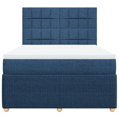 Boxspring met matras stof blauw 140x190 cm - thumbnail