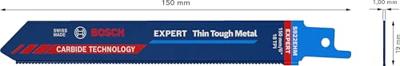 Bosch Accessoires Expert 'Thin Tough Metal' S 922 EHM reciprozaagblad 10-delig - 1 stuk(s) - 2608900362 Bosch Accessoires Expert 'Thin Tough Metal' S 922 EHM reciprozaagblad 10-delig - 1 stuk(s) - 2608900362
