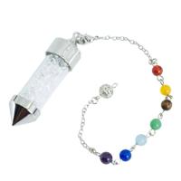Pendel Edelsteen Bergkristal Capsule met 7 Chakra Kralenketting - thumbnail