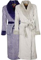 Dames badjas Pied de Poule dessin-blauw-xl - thumbnail