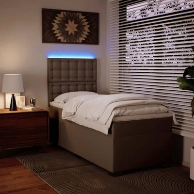 Boxspring met matras kunstleer cappuccinokleurig 120x190 cm - thumbnail