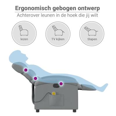 Massagestoel verstelbaar stof lichtgrijs