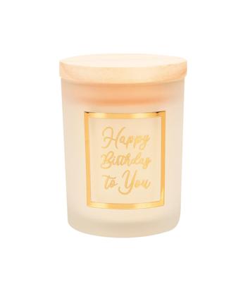 Paperdreams Geurkaars klein goud/wit happy birthday