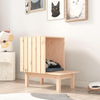 VidaXL Kattenhuis 60x36x60 cm massief grenenhout