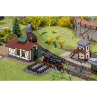 Faller 222108 N Lokaalbaan-locomotiefloods met blokpost - thumbnail