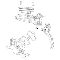 SRAM remblokhouder brake caliper 4 piiston silver - thumbnail