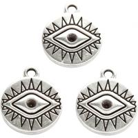 Creotime sieradenhangers 16 mm rond 3 stuks zilver - thumbnail